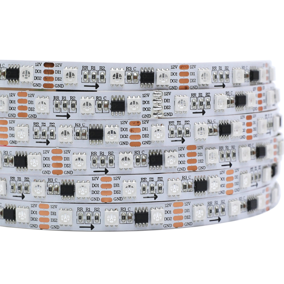 DC12V GS8206 5050SMD RGB, Breakpoint-continue,300LEDs Addressable Digital Strip Lights, Waterproof Dream Color Programmable Flexible LED Ribbon Light, 16.4ft/65.6ft/164ft/328ft per Roll